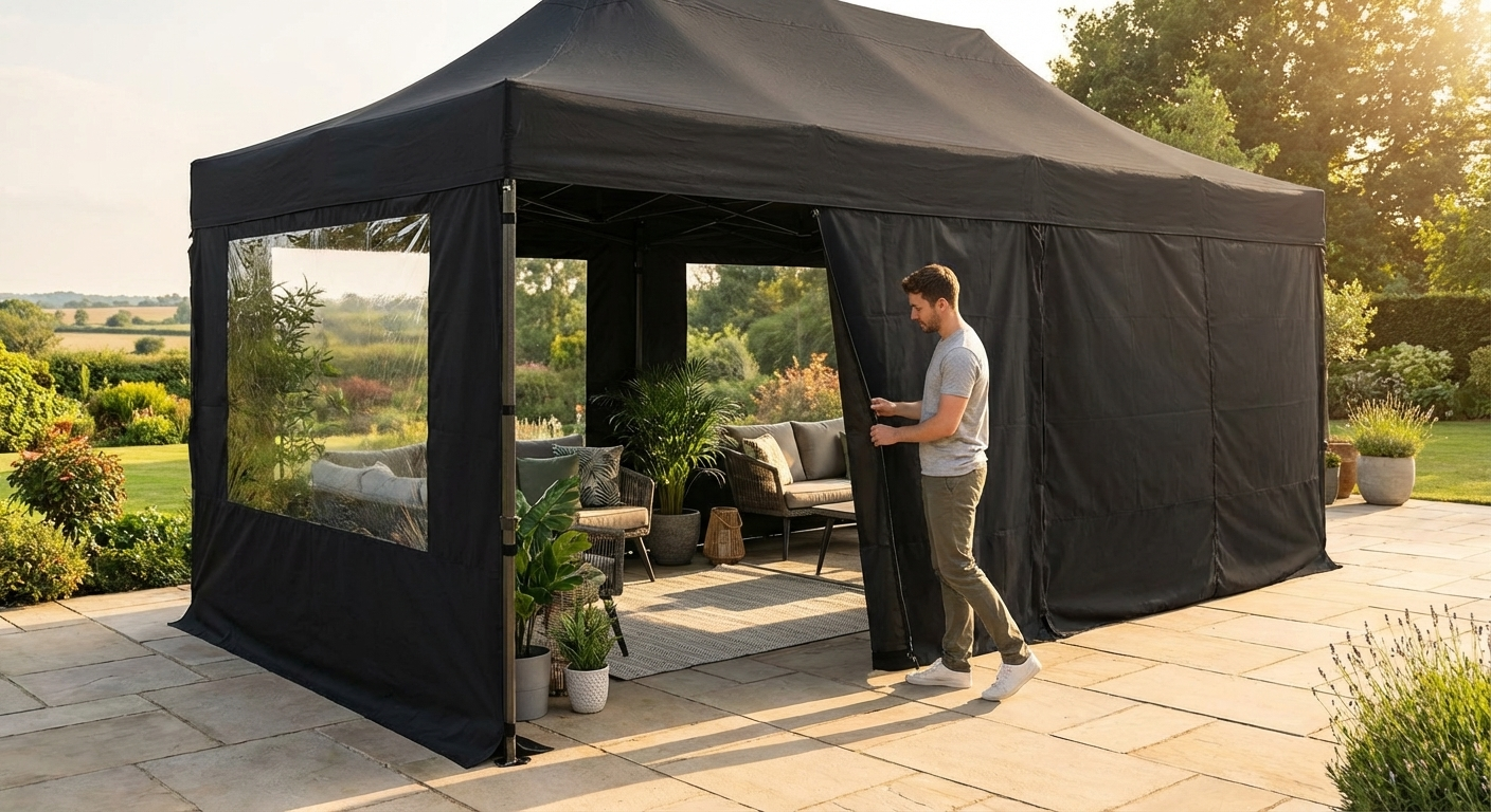 Black 3x6m Sidewall Kit for Gazebos - product detail