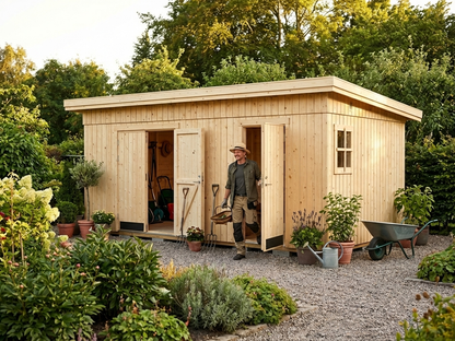 Wooden Shed in Natural Colour made from Nordic Spruce - product detail