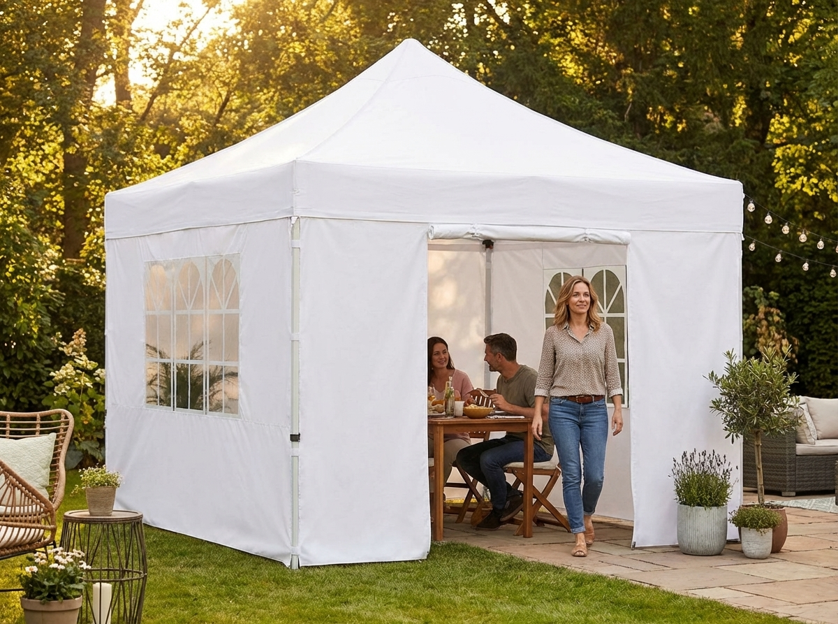 White gazebo sidewall kit 3x3m for outdoor events - product detail