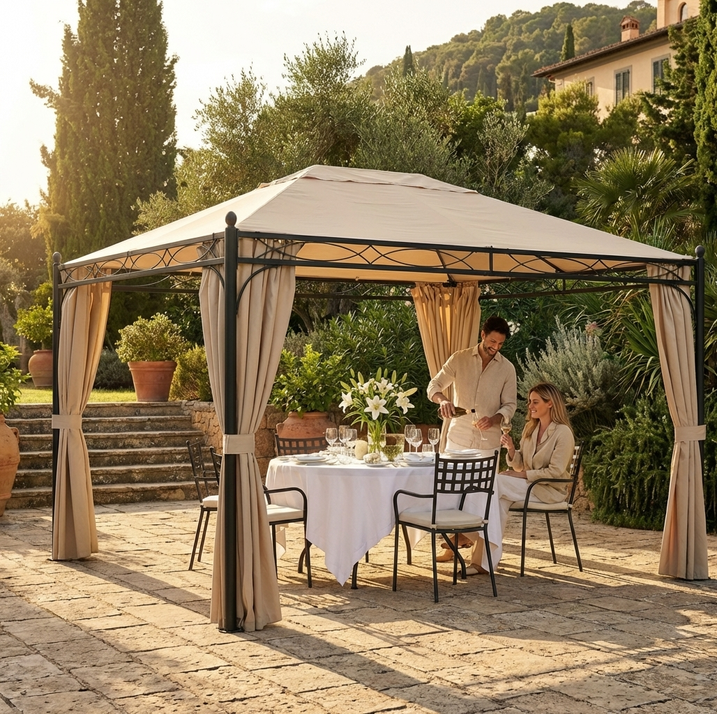 Elegant Gazebo in Champagne Colour for Outdoor Events - product detail