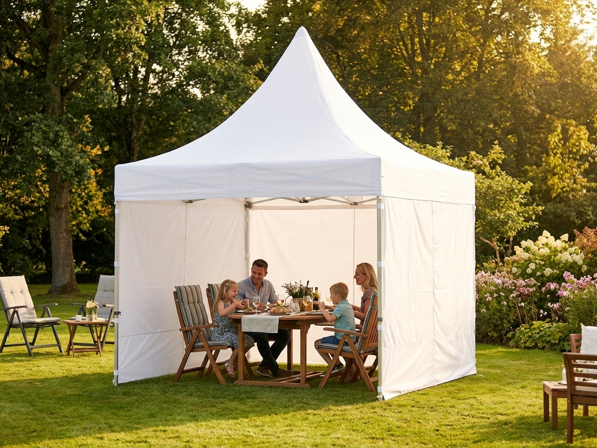 White Pop Up Gazebo 4x4m with Aluminium Frame for Outdoor Events - view 3