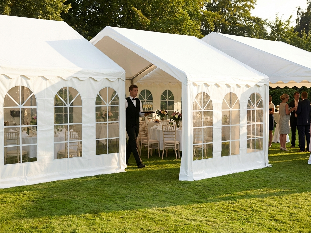 White PVC marquee extension for events - view 3