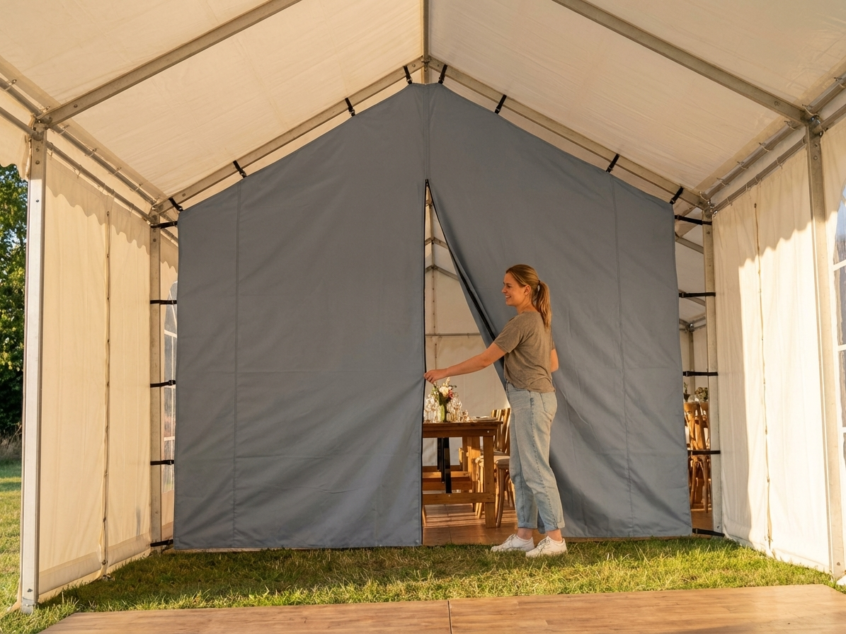 Partition wall for marquee, 6m white PVC - view 3