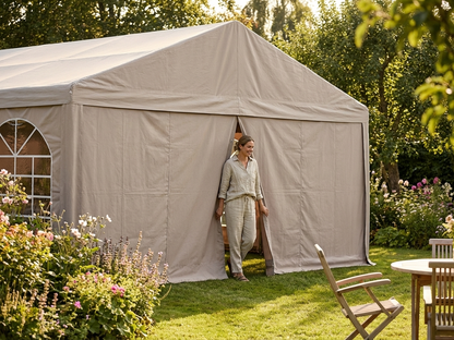 Sand-coloured PVC endwall for indoor and outdoor use