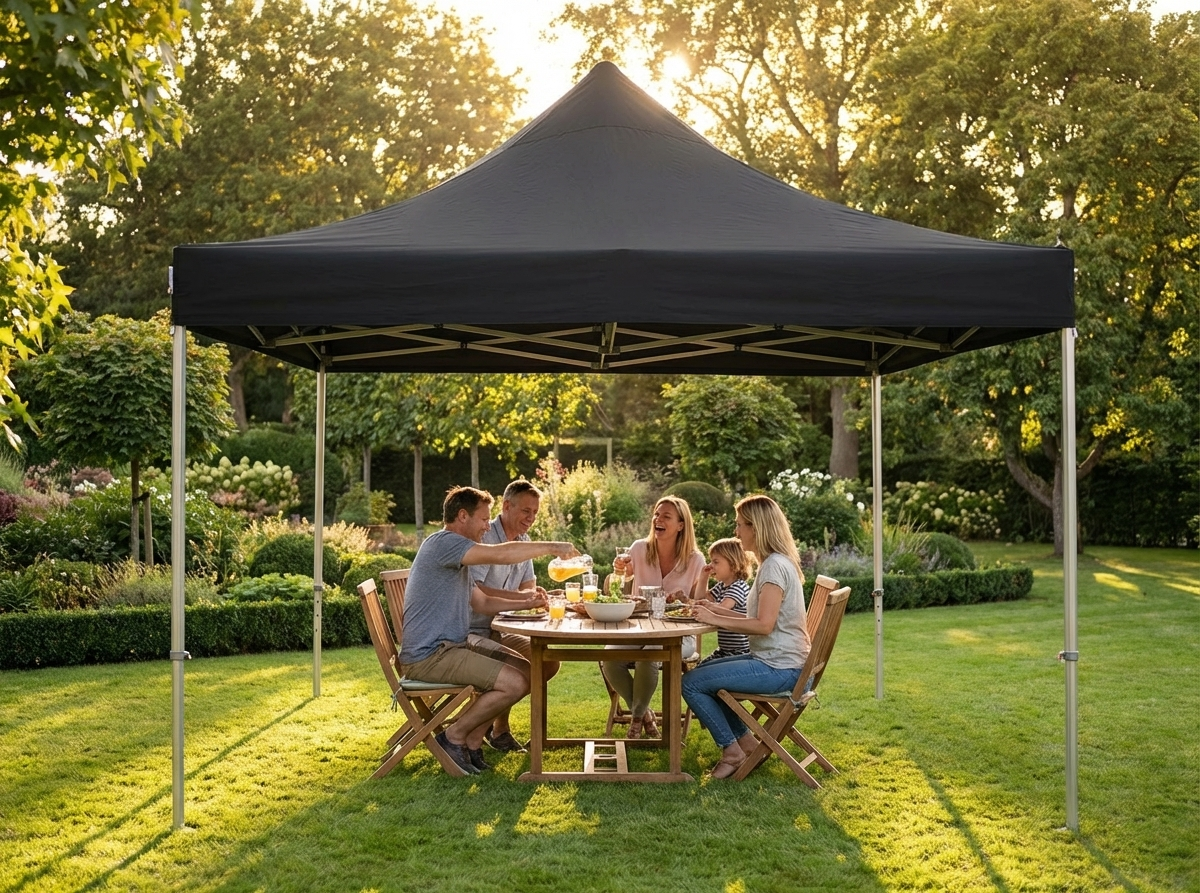 Black pop up gazebo with aluminium frame for outdoor events - view 3