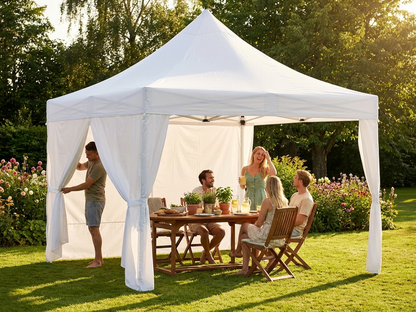 White pop up gazebo roof cover 4x4 m, flame retardant - product detail