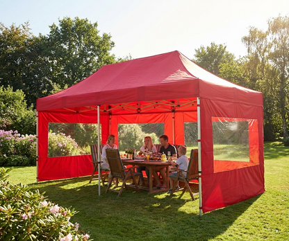 Red pop up gazebo 3x6m with aluminium frame for outdoor events - product detail