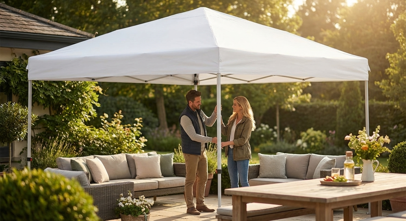 White gazebo roof cover 3x3m for outdoor events - product detail