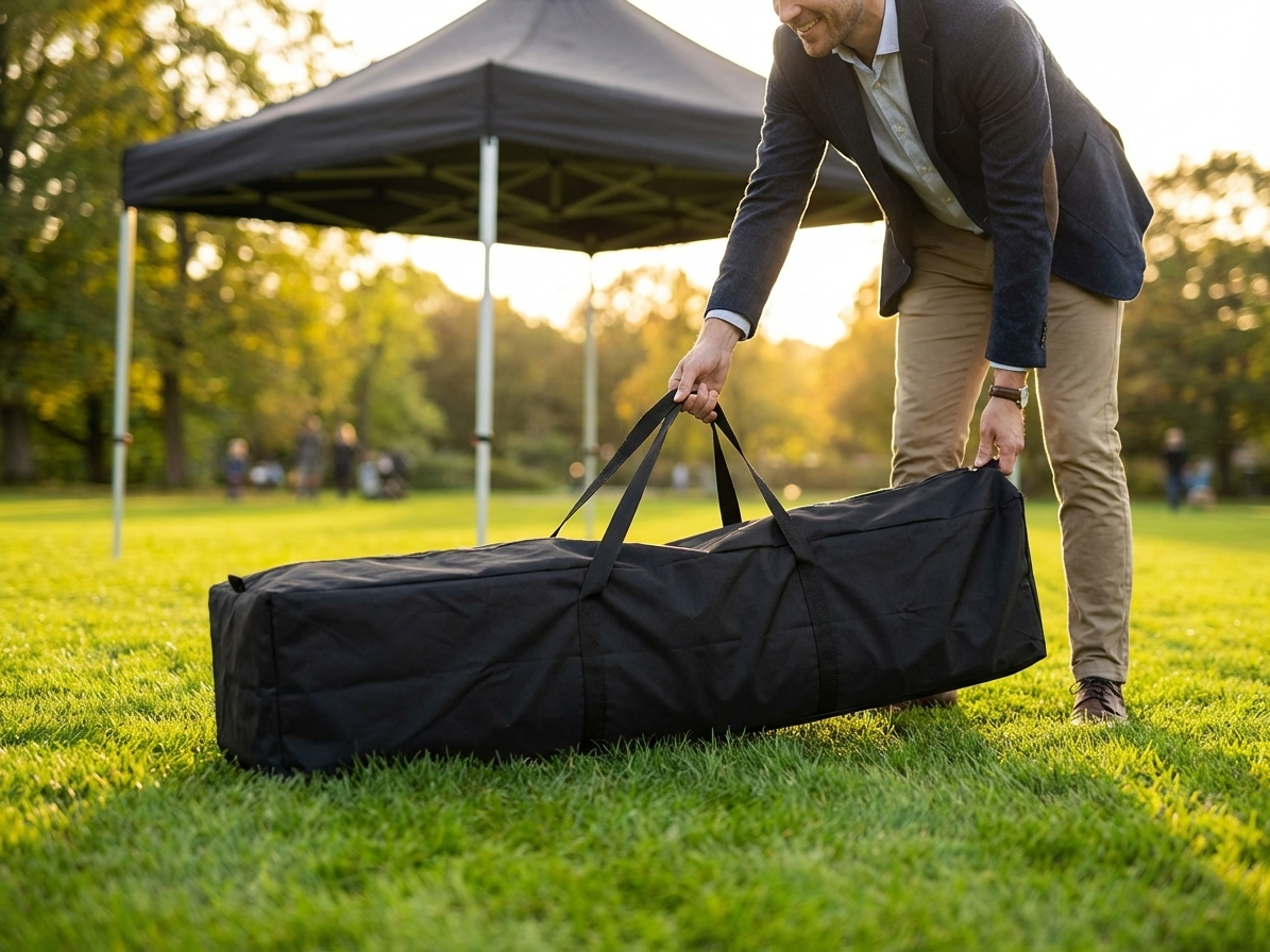 Black carry bag for event tents, lightweight design - view 3