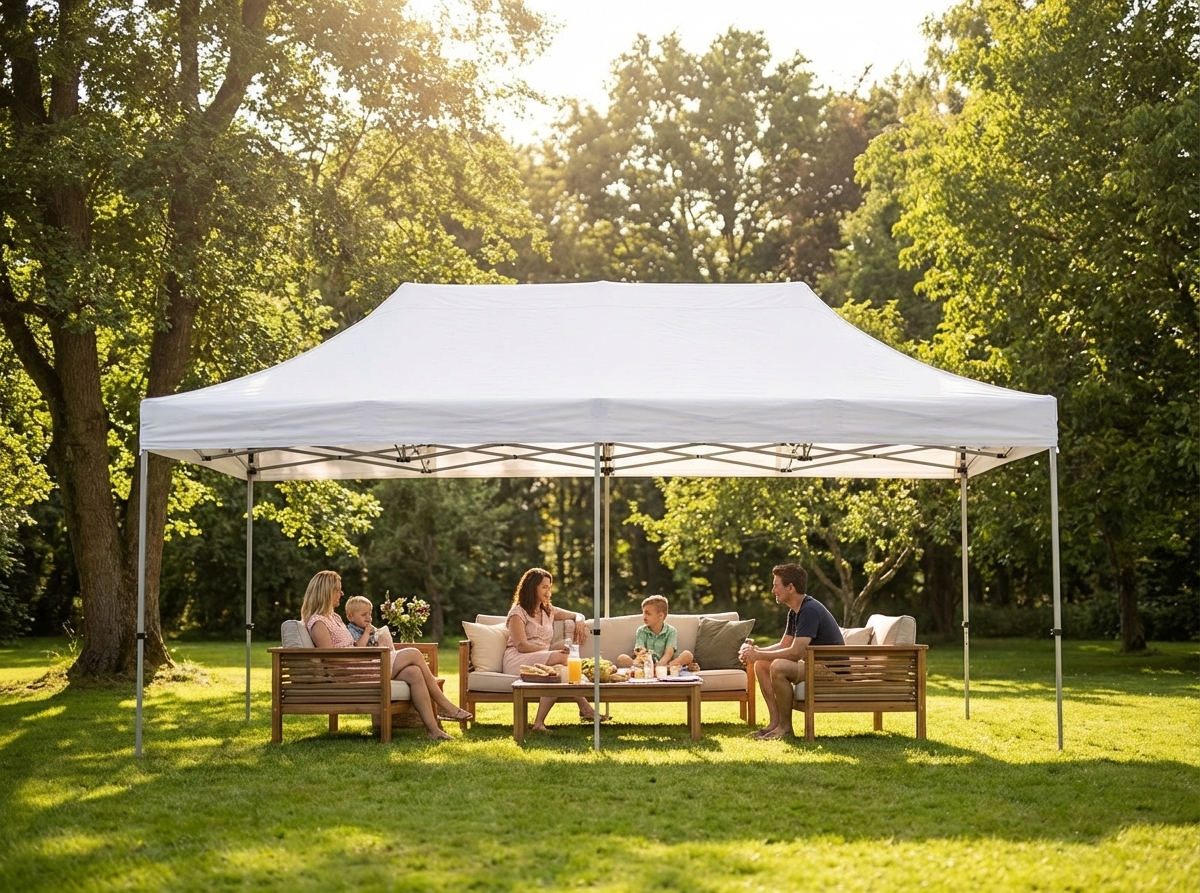 White pop-up gazebo with aluminium frame for outdoor events - view 3