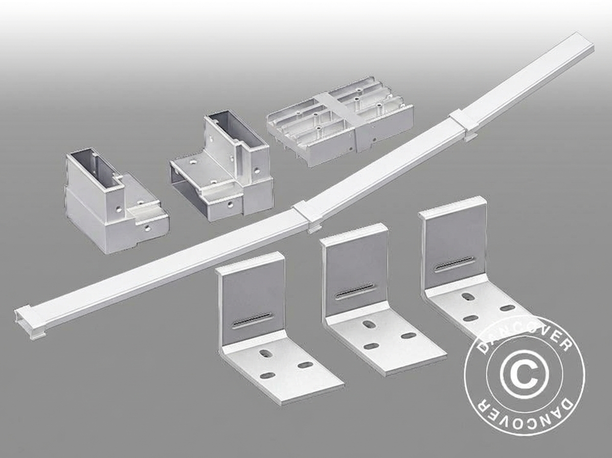 White wall bracket for gazebo support, powder coated aluminium