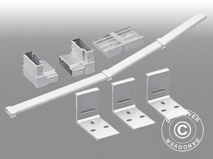 White wall bracket for gazebo support, powder coated aluminium