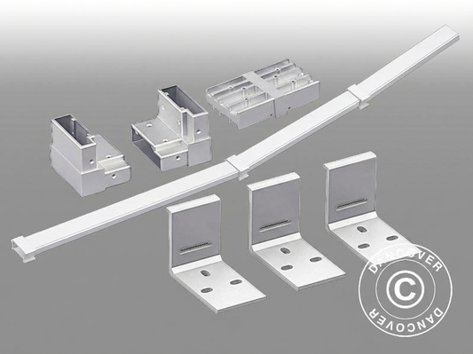 White wall bracket for gazebo support, powder coated aluminium