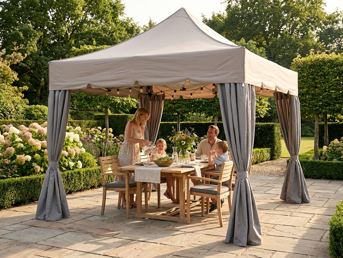 Pop up gazebo 4x4m Latte with steel frame for outdoor events - product detail