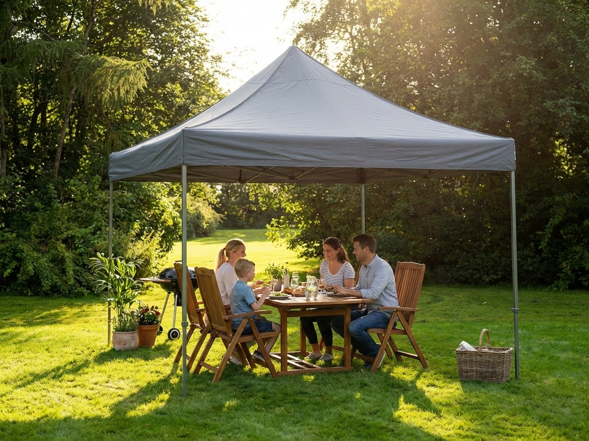 Pop up gazebo with steel frame, 4x4 m grey, outdoor events
