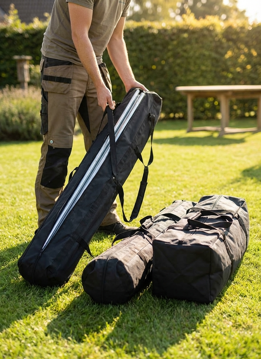 Black Marquee Carry Bag made of Polyester with PVC for Outdoor Use