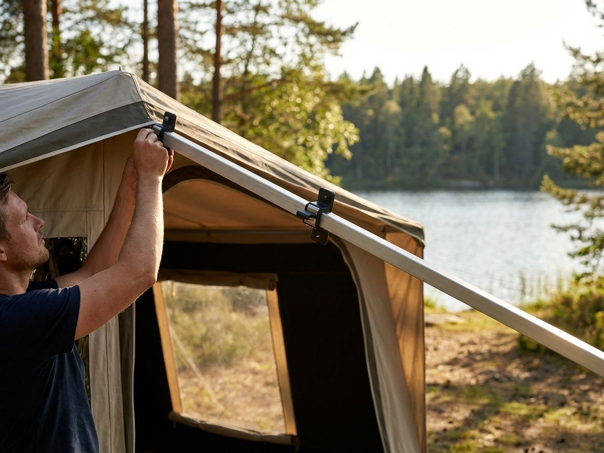 Silver roof support pole for domestic use, 1.55 m length