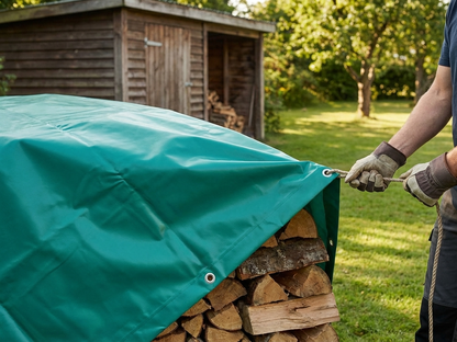 Green PVC tarpaulin 10x12 m for outdoor use