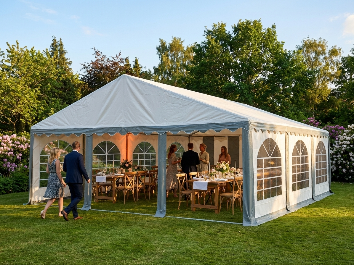 PVC Marquee 6x6m in Grey and White for Outdoor Events - view 3