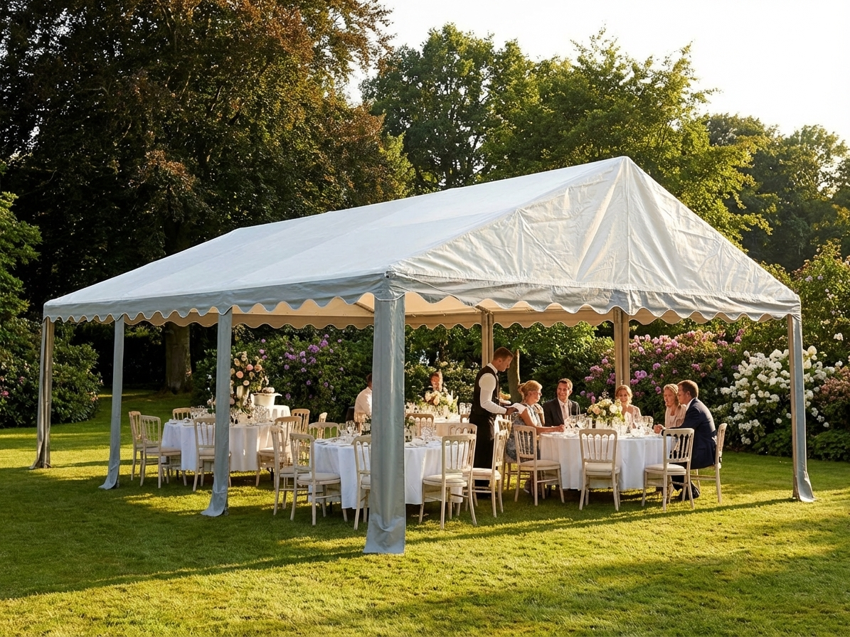 PVC Roof Cover for Marquee, 5x10m in White/Grey - view 3