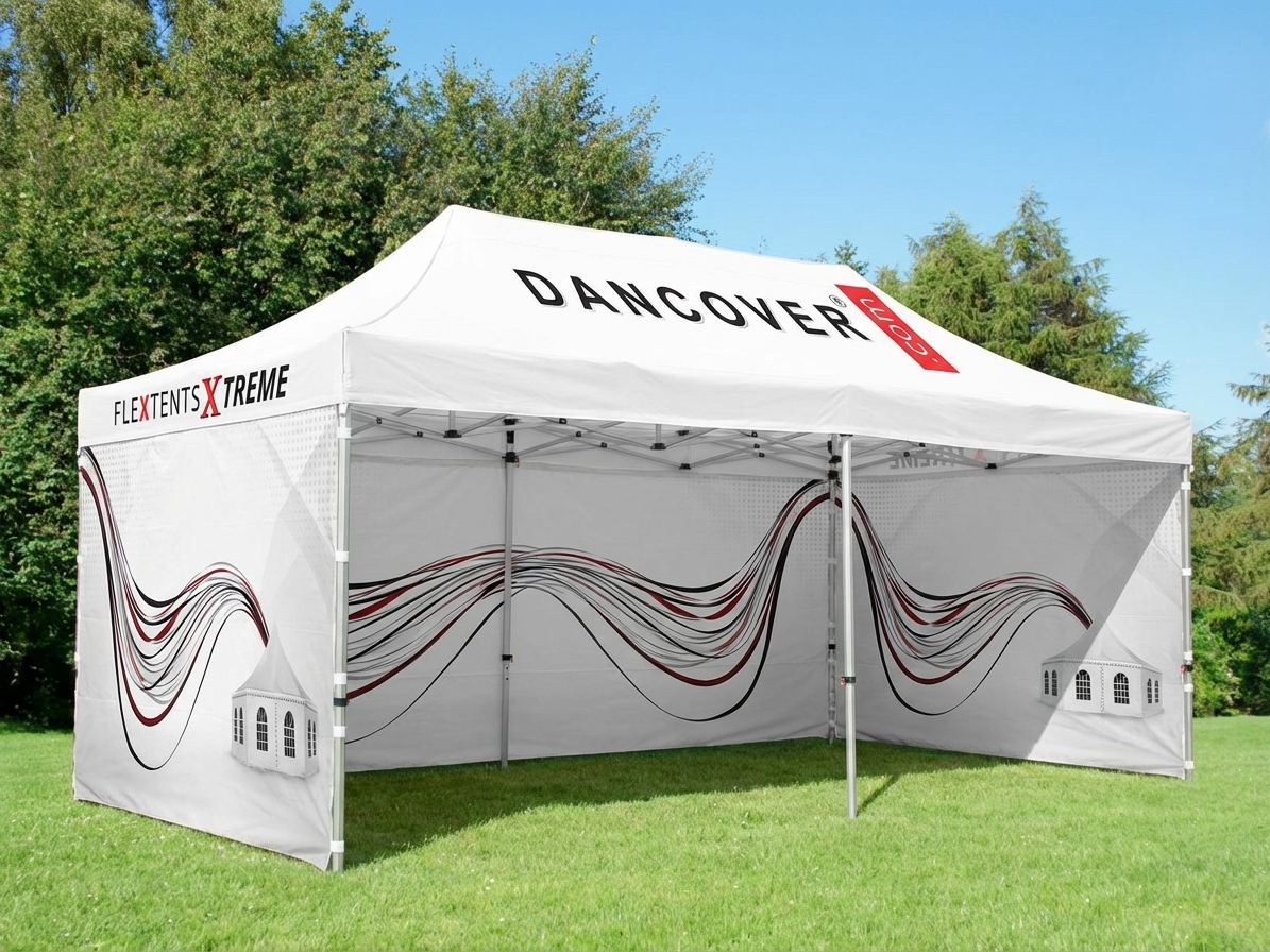 White pop-up gazebo with aluminium frame, 3x6 m size - product detail