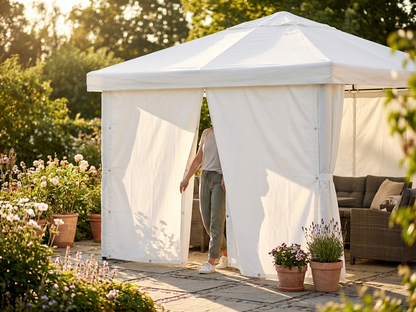 White PVC Endwall for Outdoor Gazebos - product detail