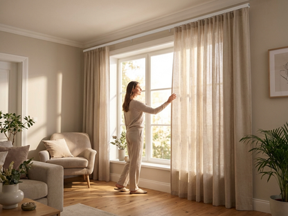 Grey curtain rail made of powder-coated steel - view 3
