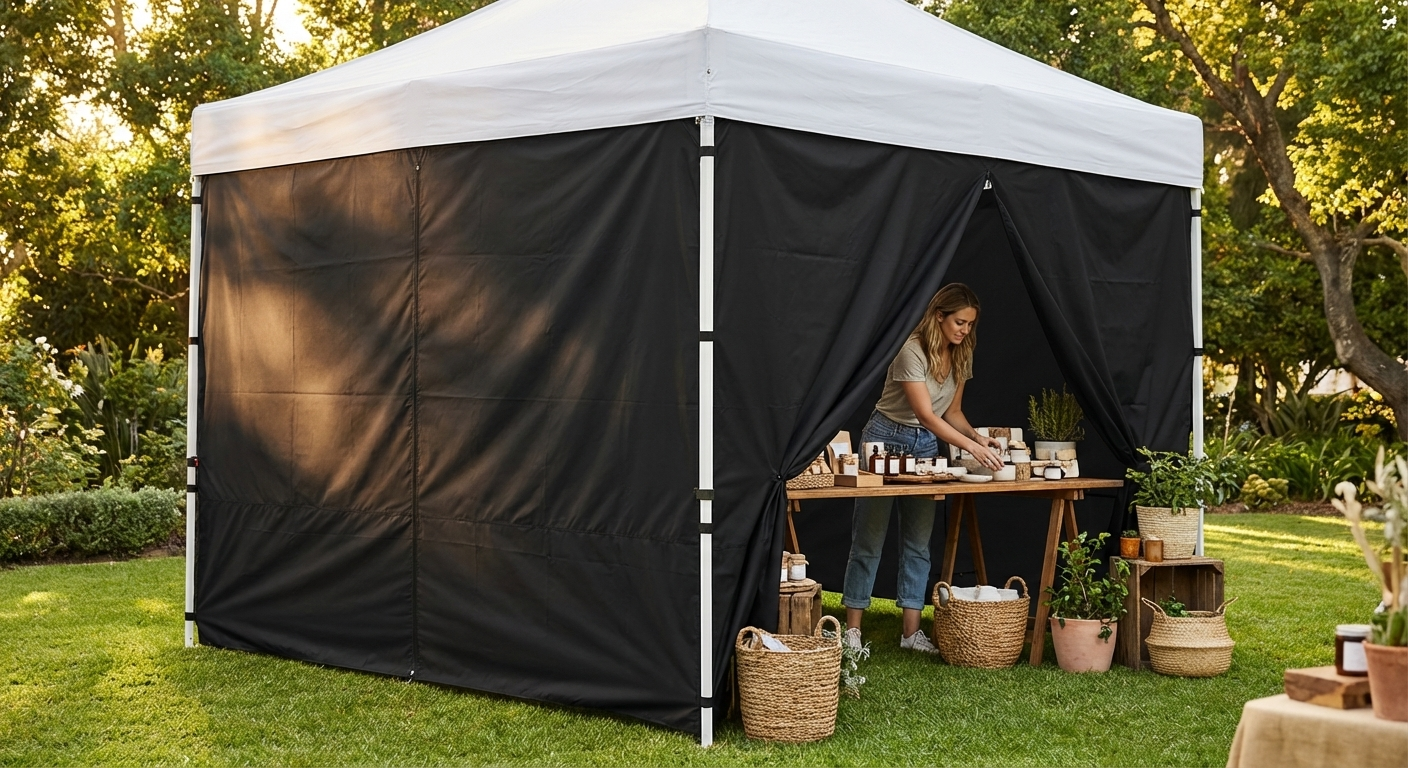 Gazebo Sidewall Kit 4x4 m Black for outdoor shelter - view 3