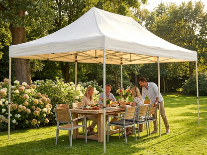 White gazebo roof cover, flame retardant, for outdoor events - view 3