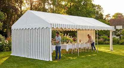 White and Grey PVC Marquee Roof Cover 5x12m - product detail