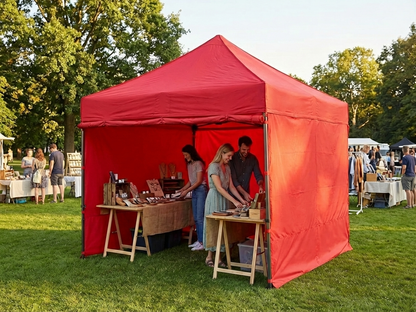 Red pop up gazebo with aluminium frame, perfect for outdoor events