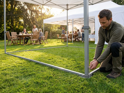 Steel ground bar for event tents, 6x6 m
