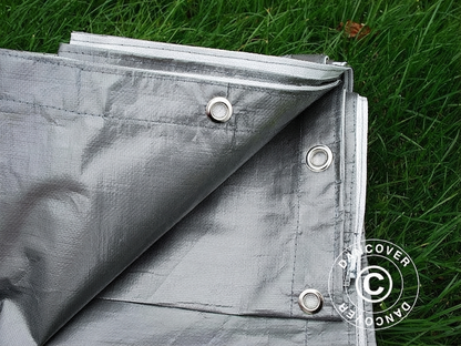Durable grey tarpaulin for outdoor protection