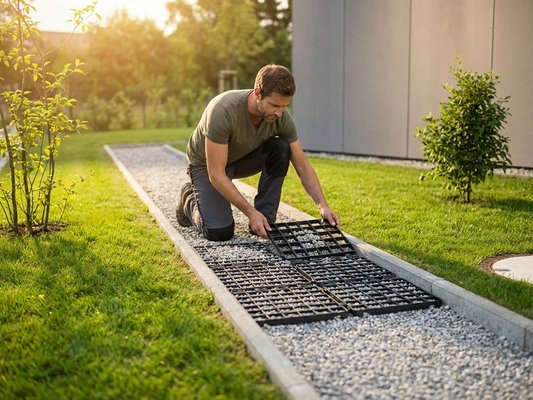 Grass reinforcement grid in anthracite, 1m² coverage