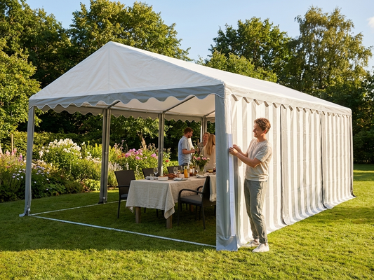 Marquee roof cover 3x6m in white and grey PVC for outdoor events