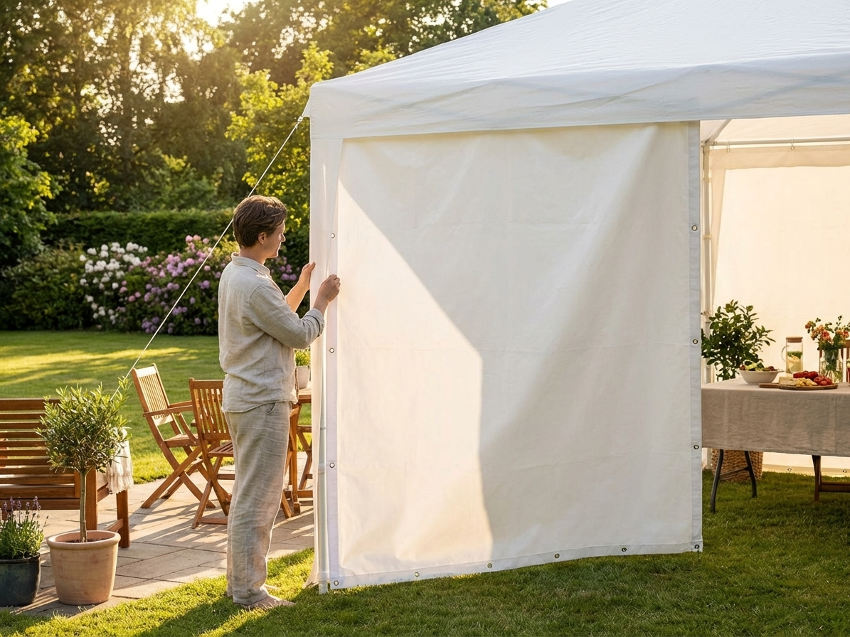 White PVC endwall 3x3m for outdoor events, UV-resistant and waterproof - view 3