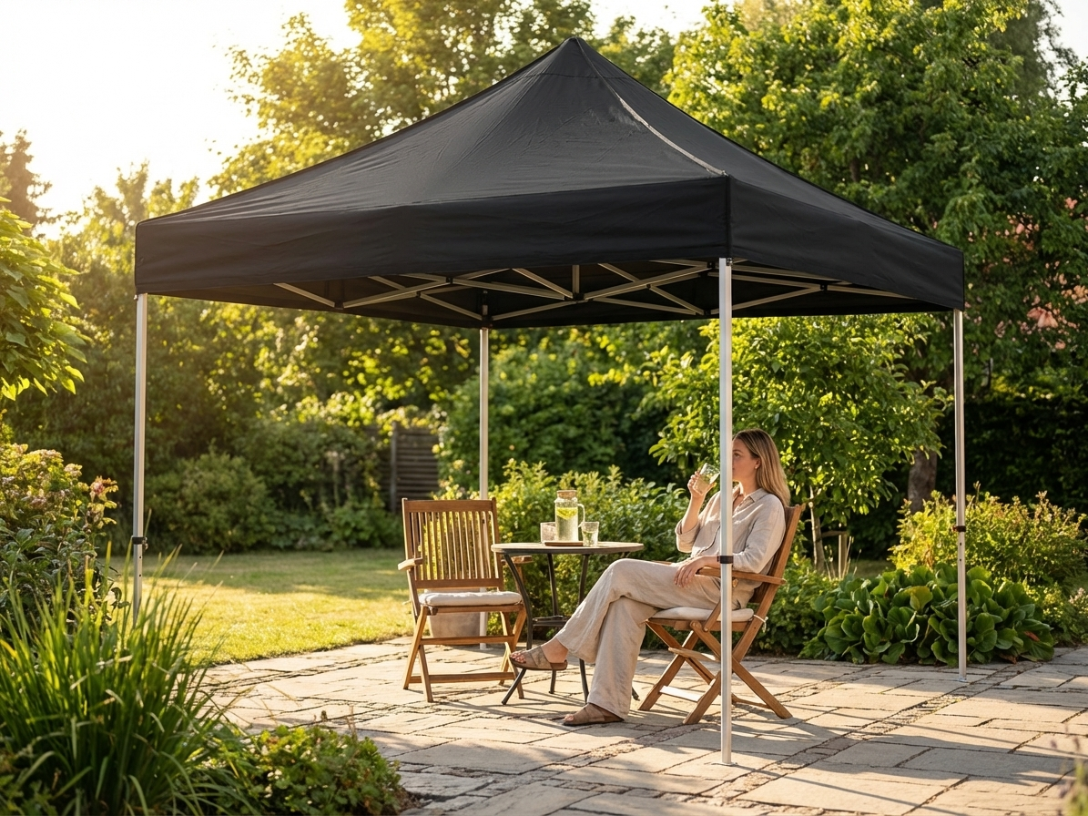 Black pop-up gazebo with aluminium frame for outdoor events - view 3