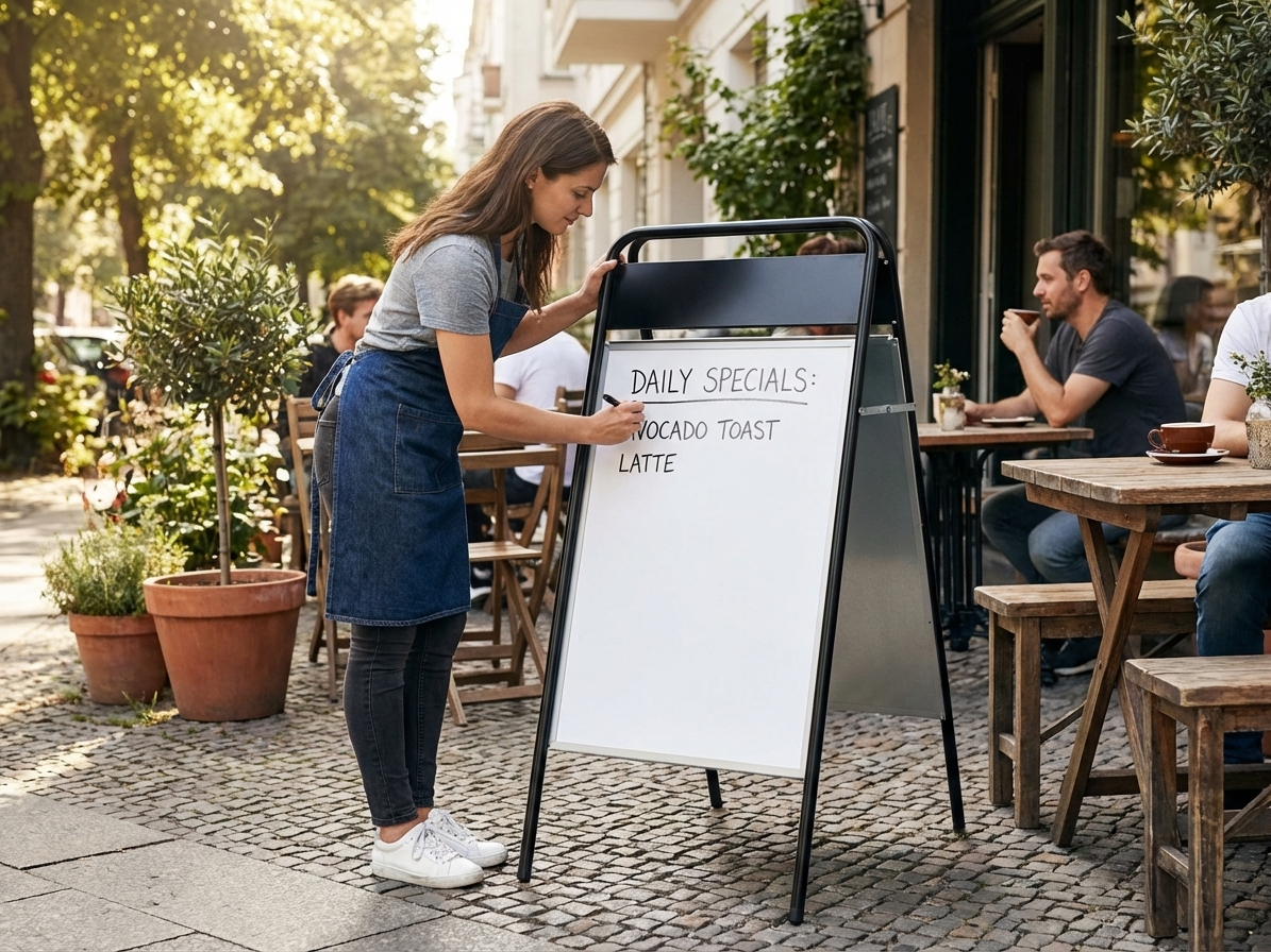 Black A-board sign 68x132 cm for commercial display