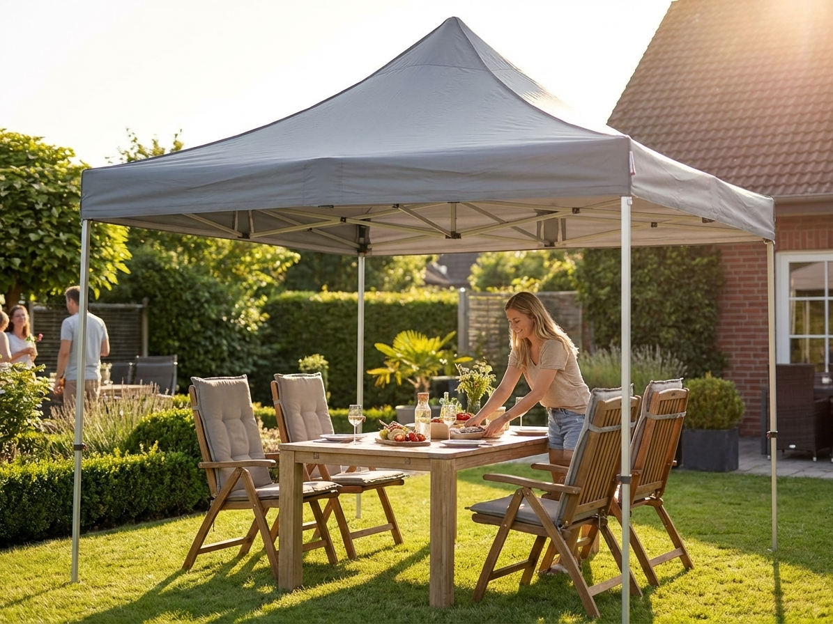Pop up gazebo with steel frame, 4x4 m grey, outdoor events - view 3