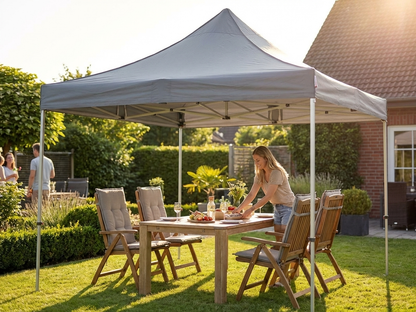 Pop up gazebo with steel frame, 4x4 m grey, outdoor events - view 3
