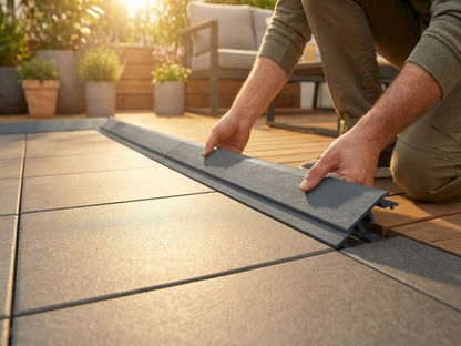Anthracite flooring edge piece made from recycled PE