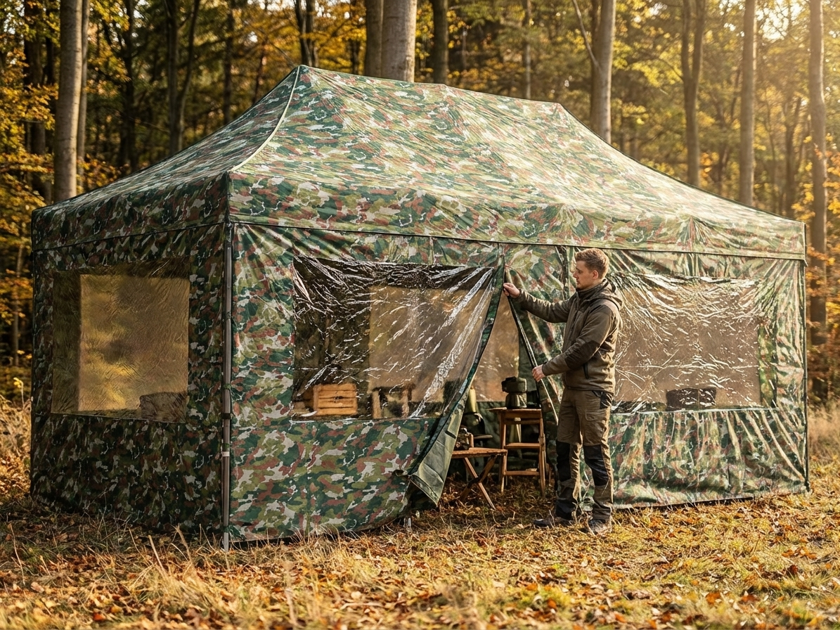 Camouflage gazebo sidewall kit for FleXtents 4x6m