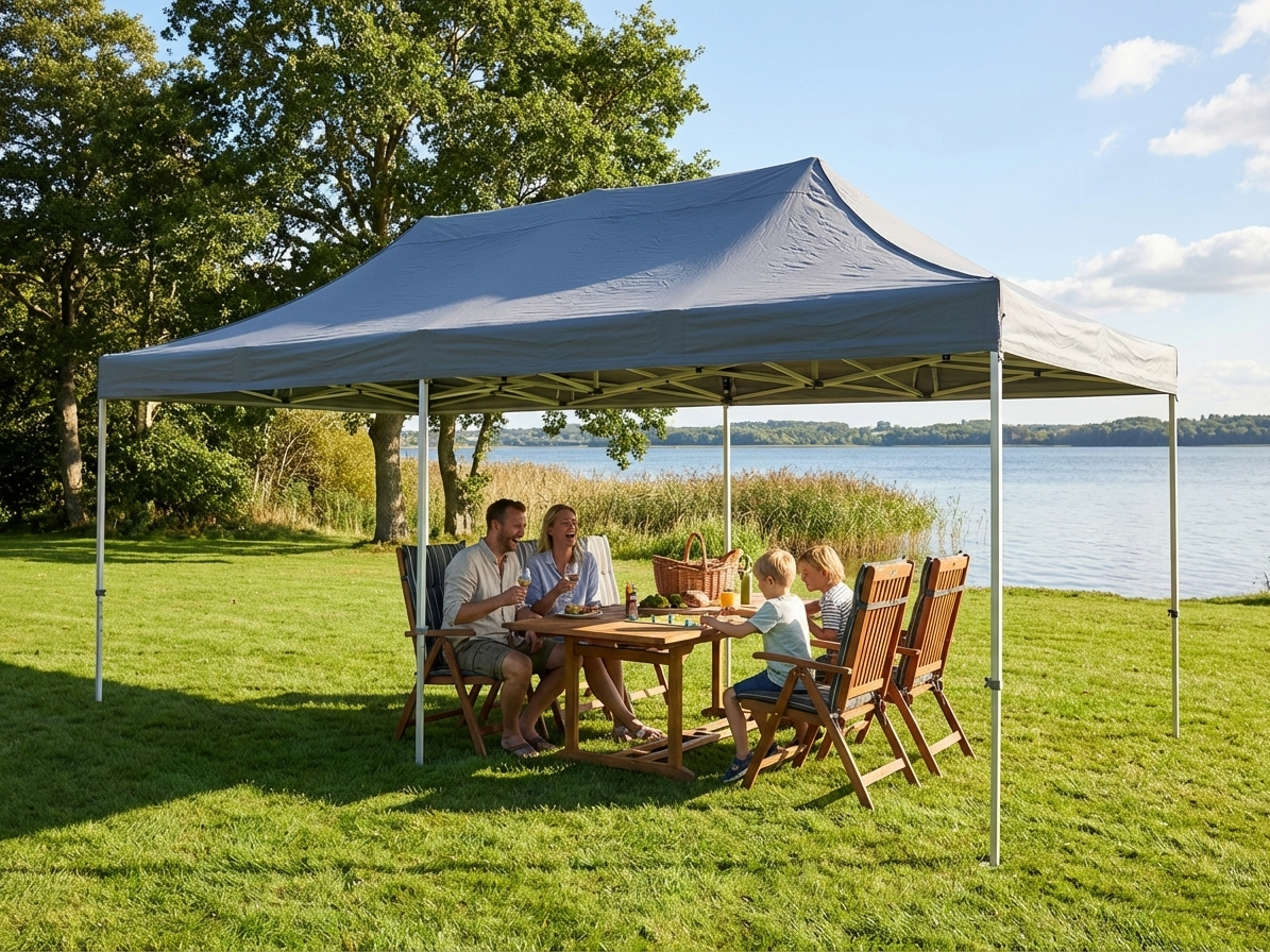 Pop up gazebo 4x8m grey with aluminium frame, perfect for outdoor events