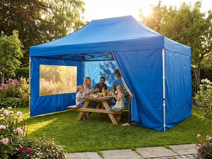 Gazebo sidewall kit 3x4.5m in blue for outdoor events