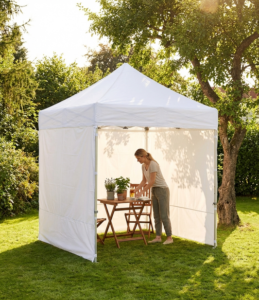 White pop up gazebo 2x2 m for outdoor events