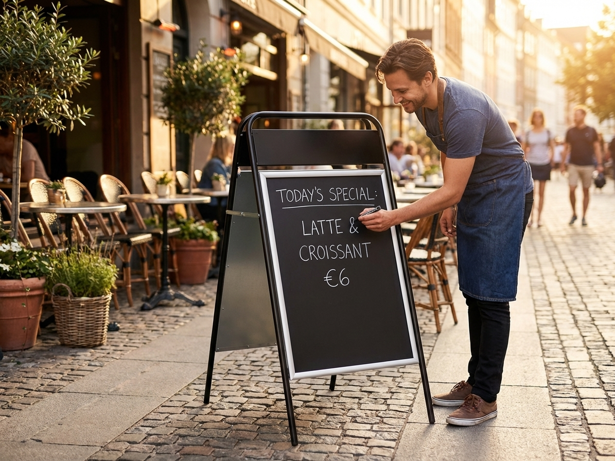Black A-board 58x111 cm for commercial use - view 3