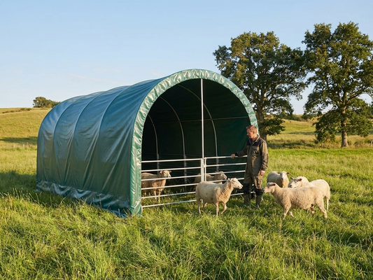 Green PVC Livestock Shelter 3x6x2.8 m for Outdoor Use - product detail