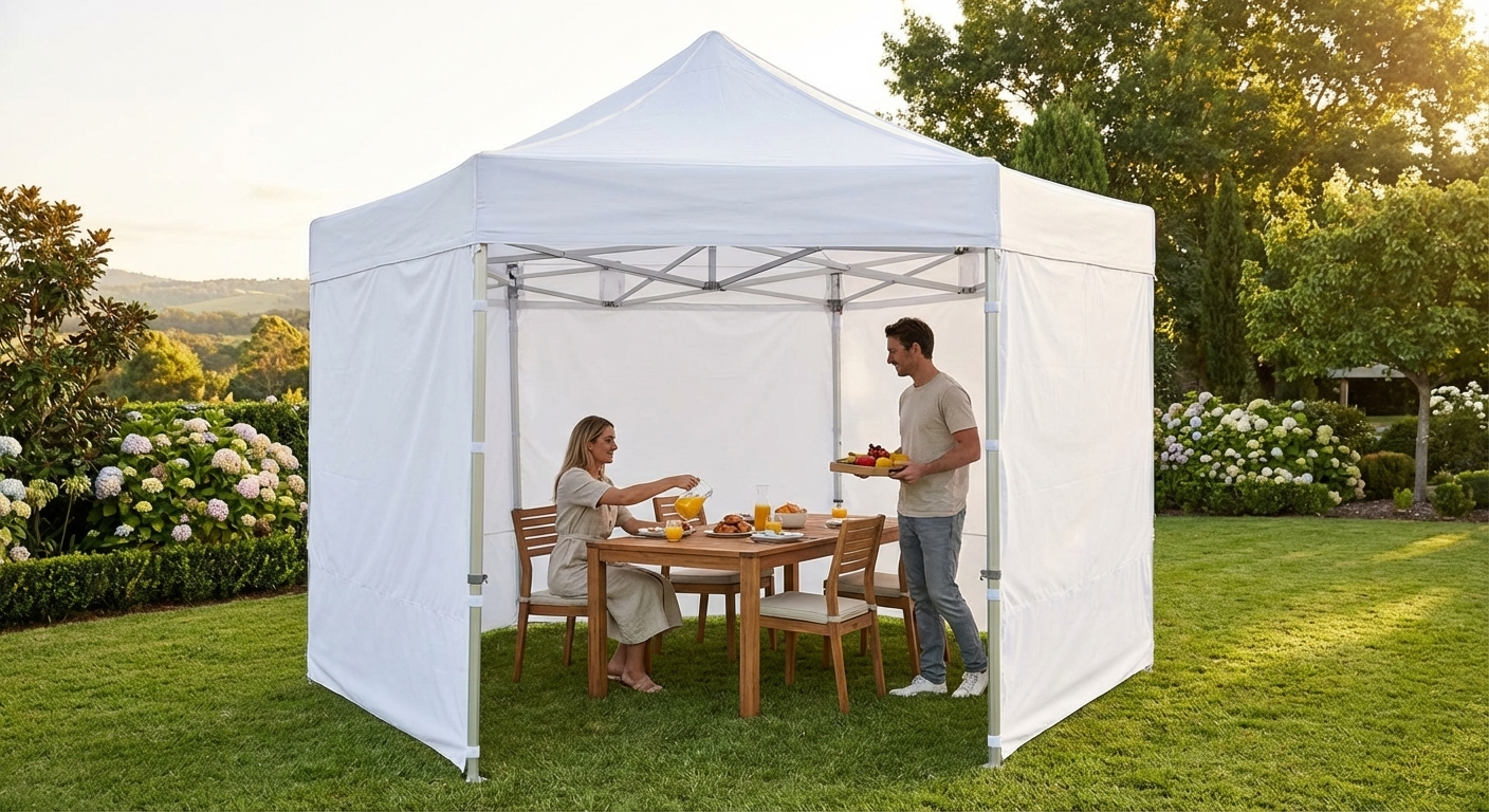 White pop-up gazebo with aluminium frame for outdoor events - product detail