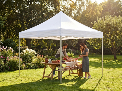 White pop-up gazebo with aluminium frame for outdoor events - view 3