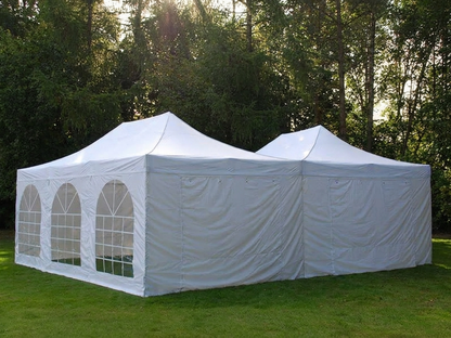 Pop up gazebo 8x6 m in white with steel frame